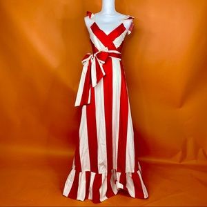 Alice + Olivia, red and white stripe dress